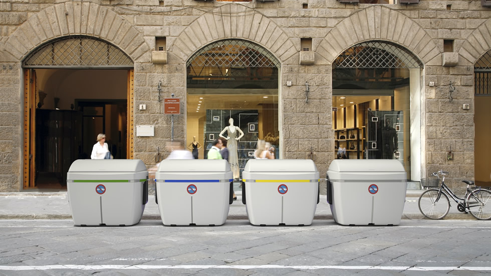 Contenedores de superficie Formato Verde y de carga lateral de larga duración, 1.800L. Big Bin 1.8